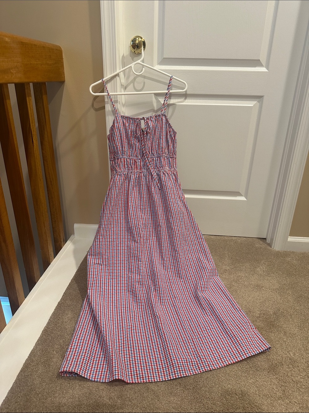Universal Thread Red and Blue Gingham Maxi Dress